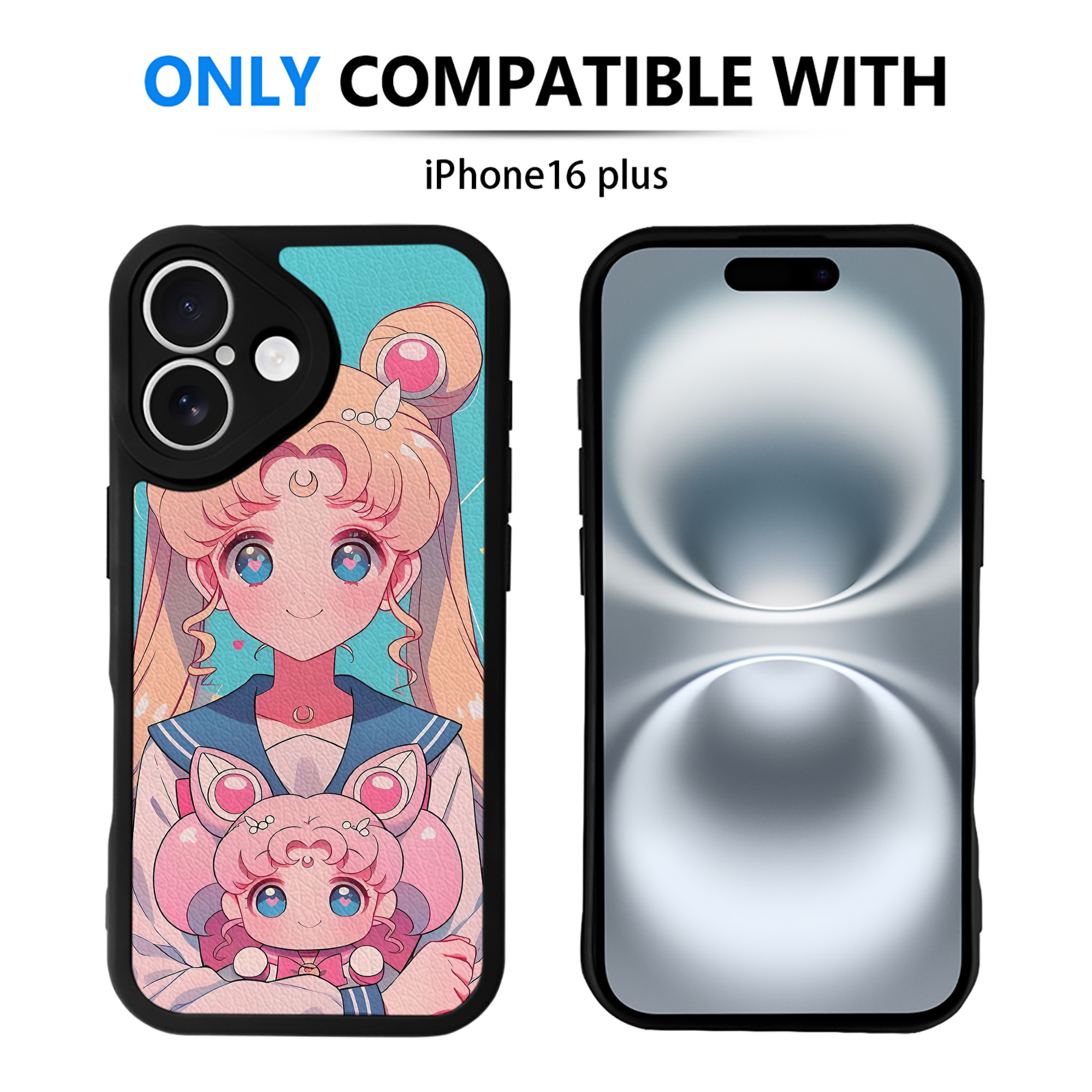 （画像用） 美少女戦士セーラームーン Sailor Moon 【iPhone 16シリーズ対応】シリコンスマホケース（レザー調） 材質：シリコン